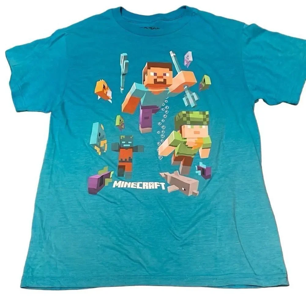 EUC Bundle of 2 Minecraft Tees - Long Sleeve and Short Sleeve - XL
